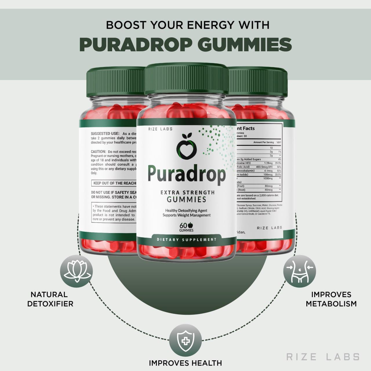 rize labs - Puradrop Keto ACV Gummies for Advanced Weight Loss with Apple Cider Vinegar, Supplement Helps in Reducing Belly Fat, for Extra Strength (300 Gummies)