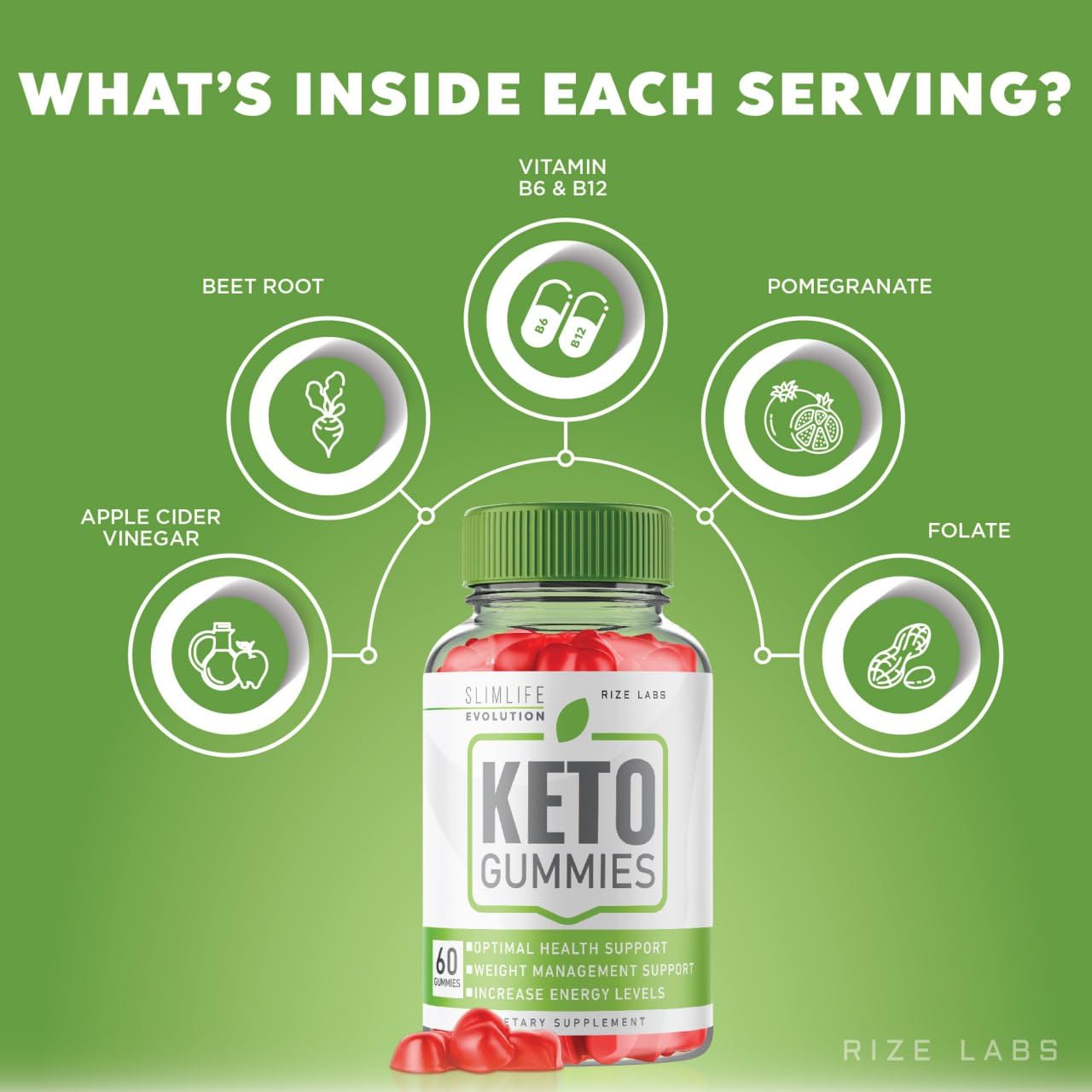 rize labs - SlimLife Evolution Keto Gummies for Advanced Weight Loss, Keto ACV Used to Improve Health and Increase Energy Levels (180 Gummies)