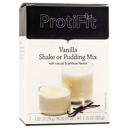 PROTIFIT  High Protein PuddingShake Mix 15g Protein Low Calorie Low Fat Low Carb Aspartame Free Idea Protein Compatible Meal Replacement 7 Servings Per Box Vanilla