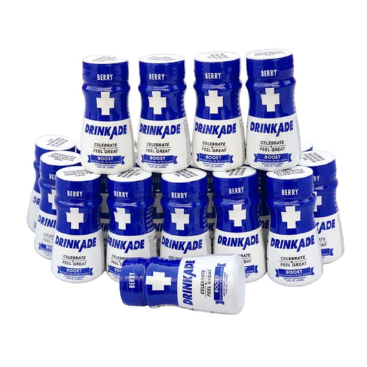 DrinkAde Boost 24 pack Hydration  Recovery Drink with Caffeine Electrolytes Vitamin B Milk Thistle for Energy and Liver Support
