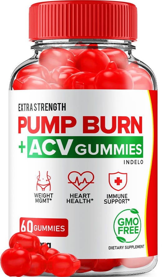 Pump Burn Keto ACV Gummies - Keto Pump Burn Gummies Reviews, Pump Burn Keto + ACV Gummies for Weight Management B12 Burn Pump Advanced 1000mg Formula (1 Pack - 60 Gummies)