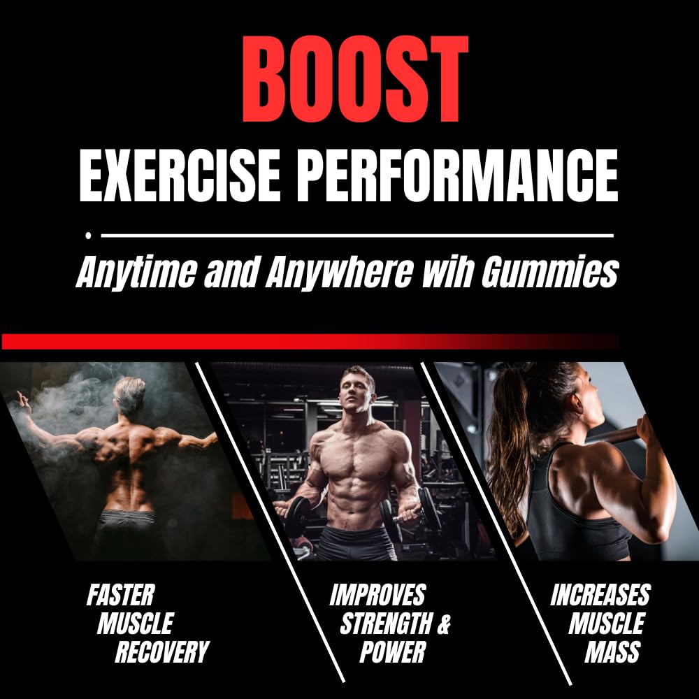 MYOTEC Creatine Monohydrate Gummies for Men & Women-5g of Creatine Monohydrate per Serving- Increase Strength and Build Muscle,Sugar Free, 120 Count