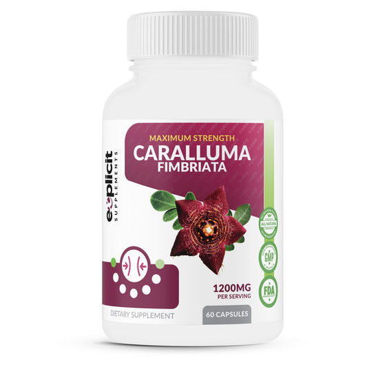 Pure Caralluma Fimbriata Max Strength - Appetite Suppressant, Increase Fat Burn, Weight Loss Supplement, Non-Stim - for Men & Women - 1200mg per Serving, 30 Servings, 60 Capsules