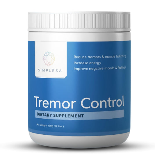 Simplesa Tremor Control, L-Arginine Alpha-Ketoglutarate Supplement, Includes GABA, Ubiquinol, and Niacin, 360g AAKG Powder Supplement, Supports Tremor Control, and Muscle Health