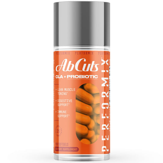 PERFORMIX - AbCuts CLA + Probiotics - Fitness Goals - Supports Lean Muscle Growth & Gut Health - Energy & Endurance - Digestive Health Wellness - Women & Men - 100 Soft Gels
