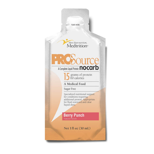 Medtrition ProSource NoCarb Berry Energy Punch Liquid Packets Case of 25-1 fl oz Packets