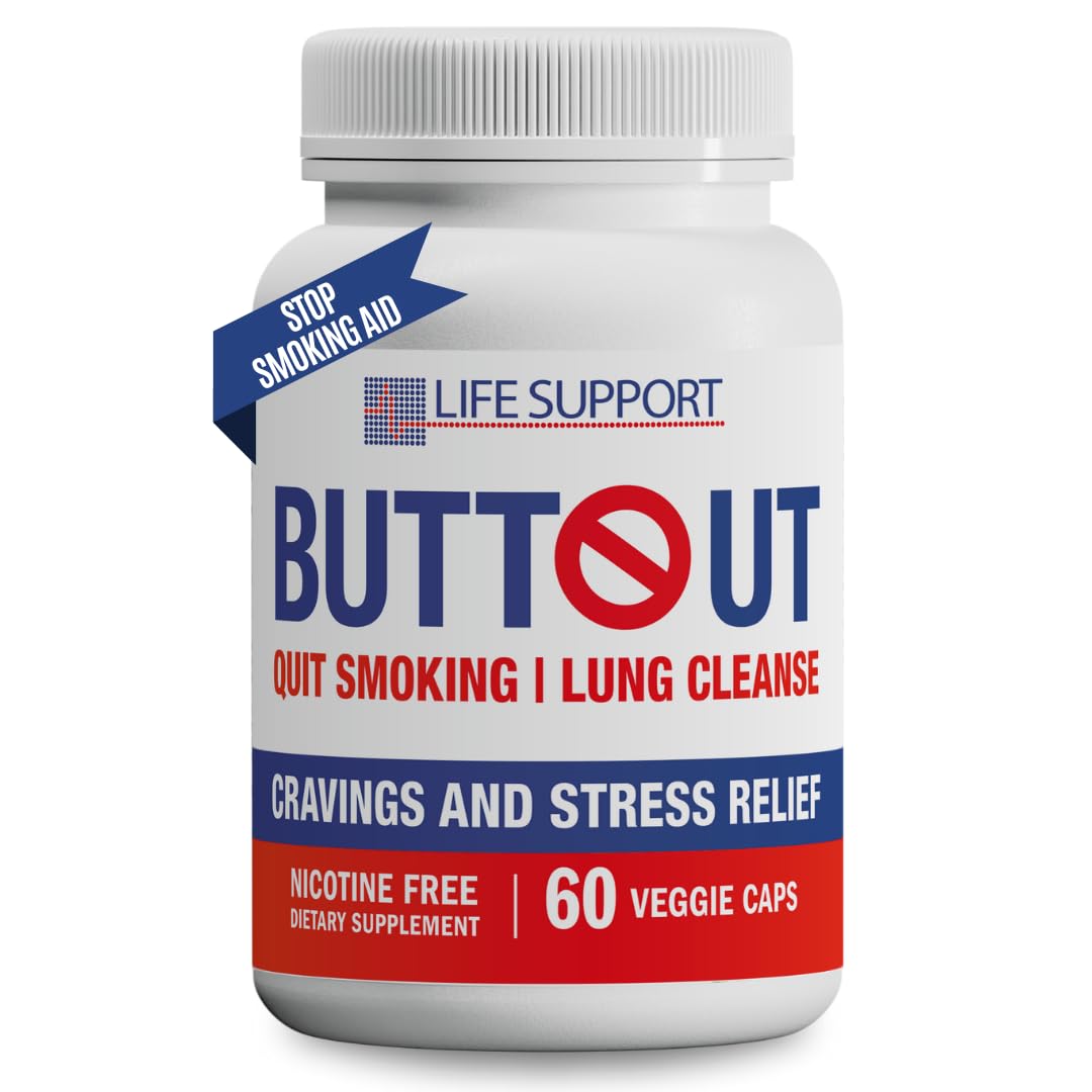 ButtOut Quit Smoking Lung Cleanse. Helps to Stop Smoking & Support Respiratory Health - Natural Lung Cleanse & Detox. Nicotine Free. 60 Count - 30 Day Supply