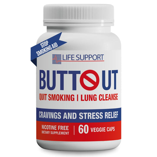 ButtOut Quit Smoking Lung Cleanse. Helps to Stop Smoking & Support Respiratory Health - Natural Lung Cleanse & Detox. Nicotine Free. 60 Count - 30 Day Supply