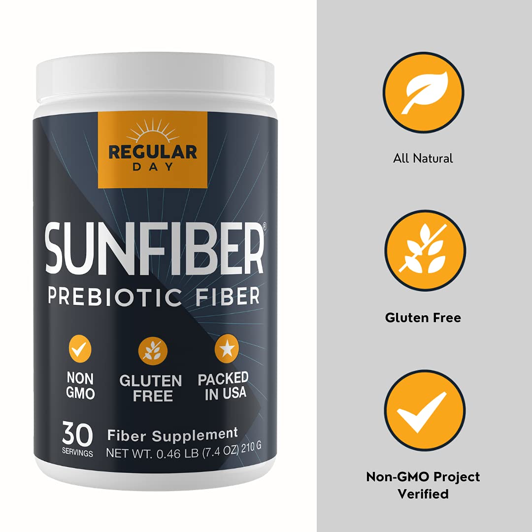 REGULAR DAY Prebiotic Fiber Supplement - Promotes Gentle Regularity and Feeds Good Gut Bacteria | Gluten Free, Vegan, Dairy Free, Non-GMO, Keto, Tasteless | One Simple Ingredient | 30 Servings