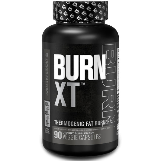 Jacked Factory Burn XT Black Thermogenic Fat Burner - Weight Loss Supplement, Appetite Suppressant, Nootropic Energy Booster | TeaCrine, Acetyl L-Carnitine, Green Tea Extract - 90 Veg Diet Pills