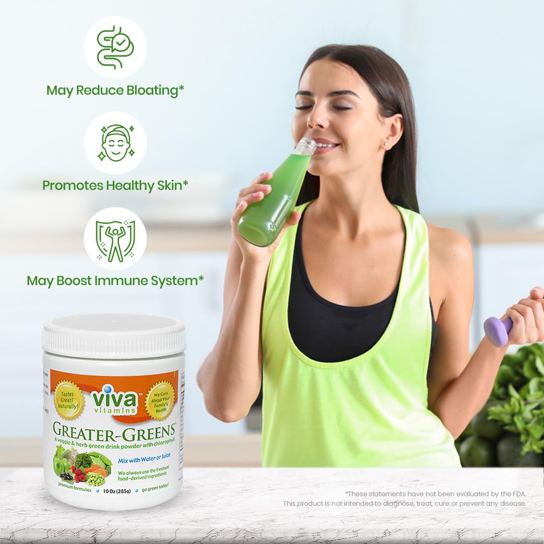Greater Greens Detox Cleanse - Super Greens Powder for Bloating Relief for Women & Men, Mixed Greens Powder for Improved Digestive Health & Gut Health, Juice Cleanse, Green Juice, 10 Oz