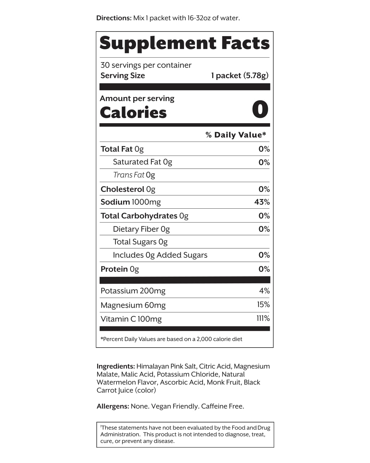 Promix Electrolytes Powder Hydration Packets | Himalayan Pink Salt, Magnesium, Potassium, Vitamin C | Salted Watermelon, Lightly Sweetened - 30 Count