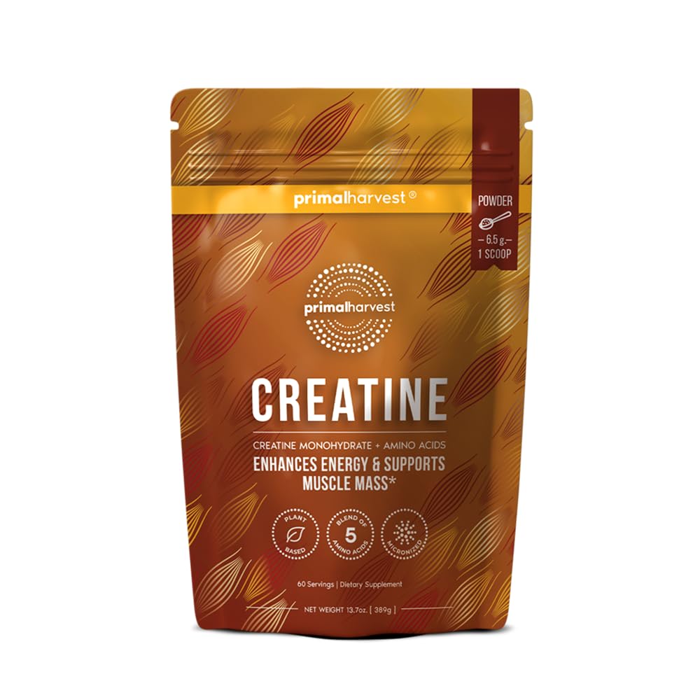 Primal Harvest Creatine Powder Supplement for Men and Women's Fitness, Workouts, and Muscle Growth, to Help Promote Recovery, Strength, Energy, and Endurance (1)