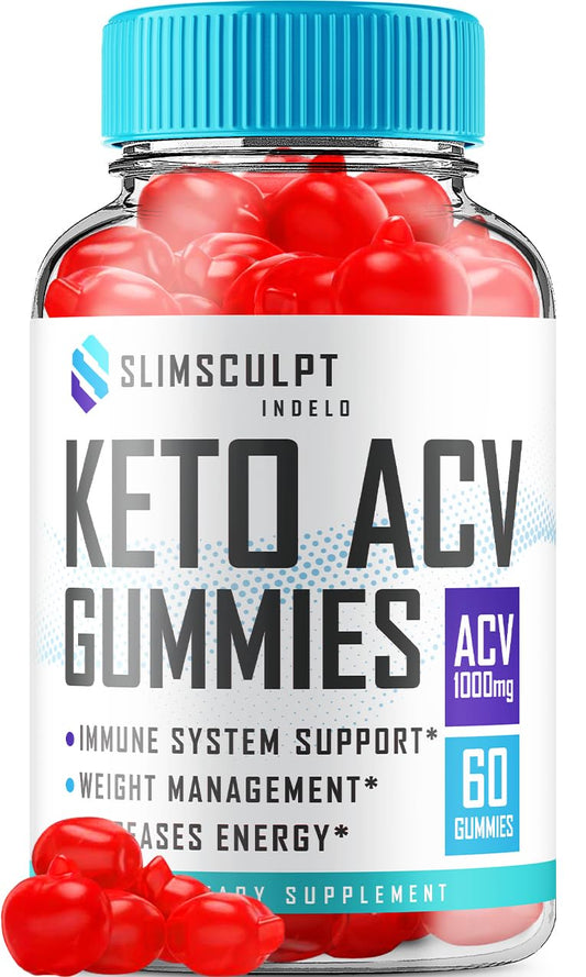 Slimsculpt Keto ACV Gummies - Advanced Formula Slim Sculpt Keto Plus ACV Gummies Apple Cider Vinegar Keto Slimsculpt ACV Gummies Dietary Supplement Reviews Men Women (60 Gummies)
