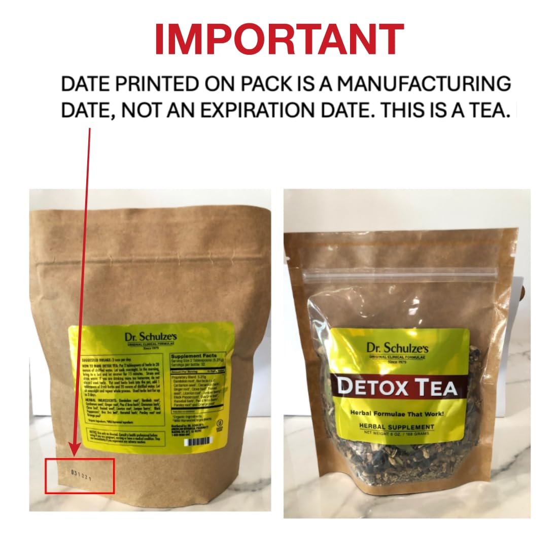 Dr. Schulze’s | Detox Tea | All Purpose Herbal Tonic | Powerful Digestive Stimulant | Dietary Supplement | Ultimate Liver Cleanse | Helps Eliminate Gas & Indigestion | Release Toxins | 6 Oz. Pack