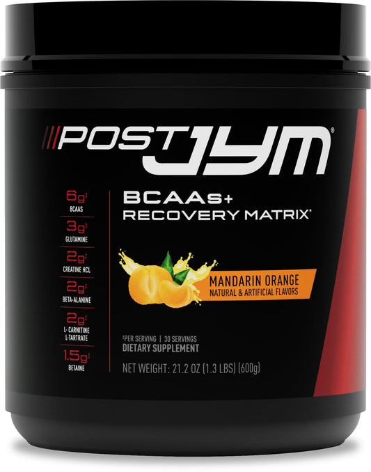 Post JYM Active Matrix Mandarin Orange Amino Recovery Powder Pure Creatine HCL, BCAA’s, Glutamine, Carnitine, Betaine, Taurine for Strength, Repair, Performance JYM Supplement Science 30 Servings
