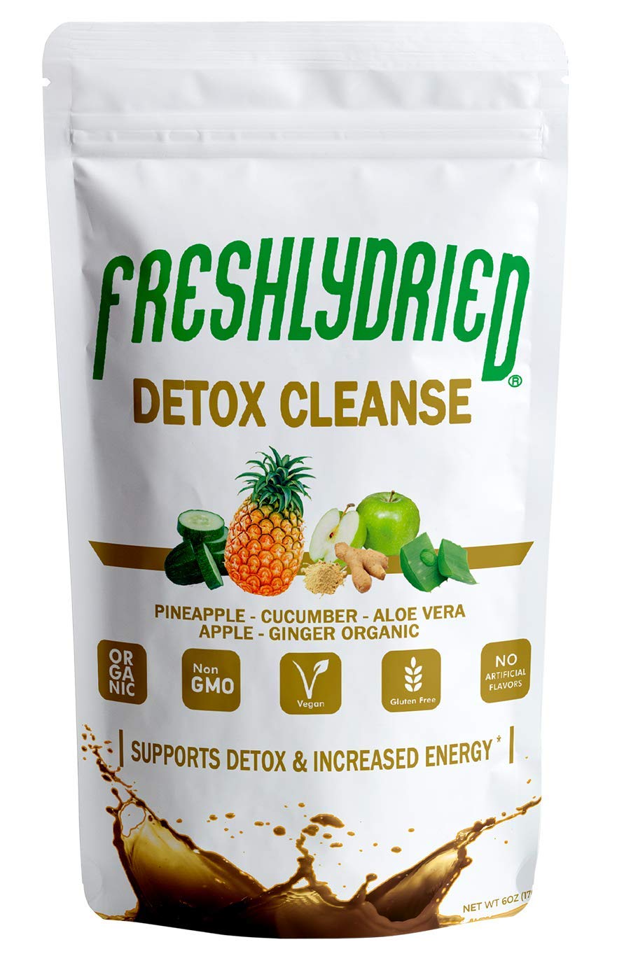 Freshlydried Pure Detox Cleanse Mix Powder - 6 Ounces, Best Superfood to Cleanse Your Body - Rich in Vitamins, Minerals & Protein - Non-Irradiated, Non-Contaminated, Non-GMO and Vegan