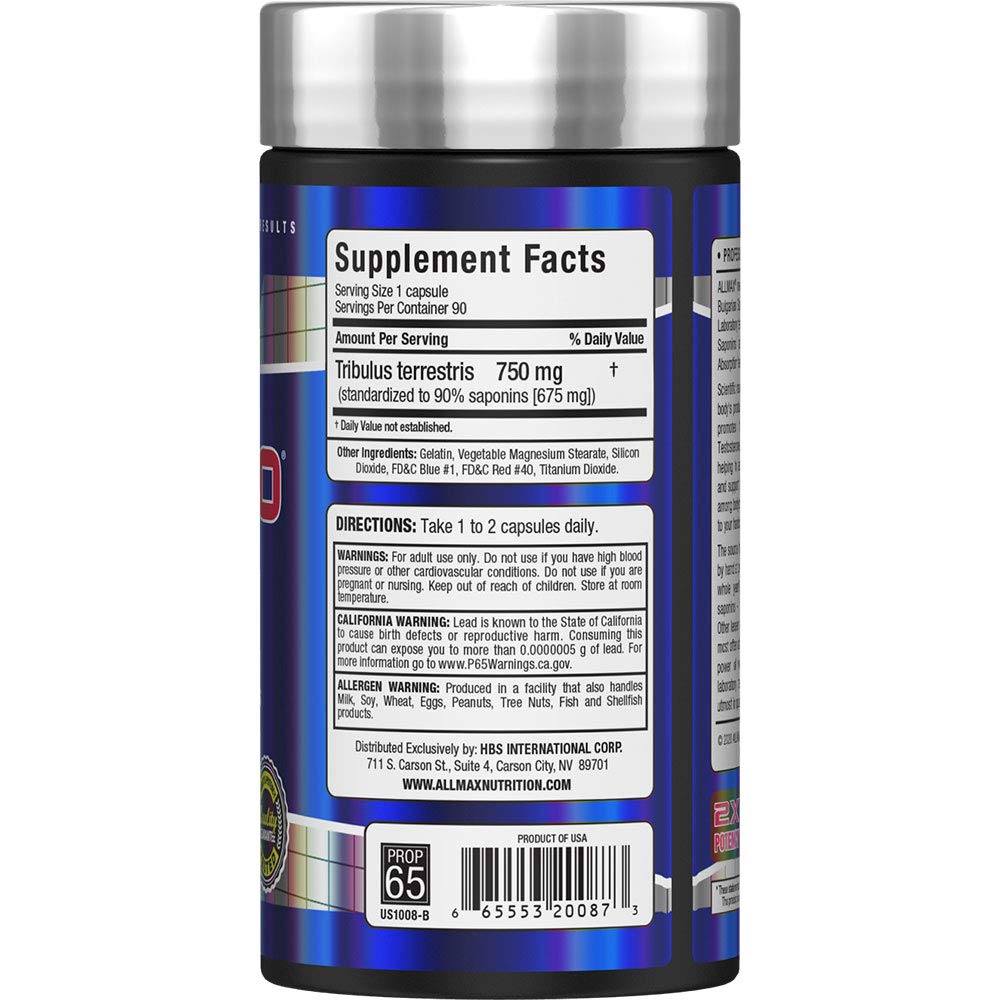 ALLMAX Nutrition Trib X 90, Bulgarian Tribulus Ultra-Concentrated Extract, 90 Capsules