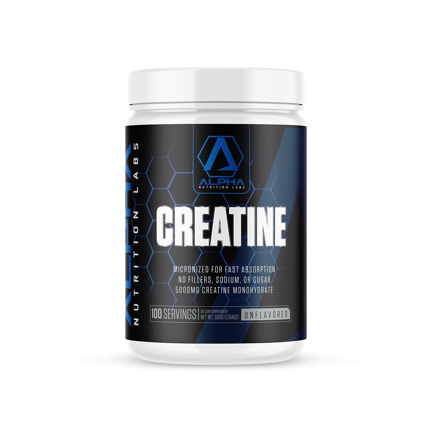 Alpha Nutrition Labs Micronized Creatine, Powder, Unflavored 500g