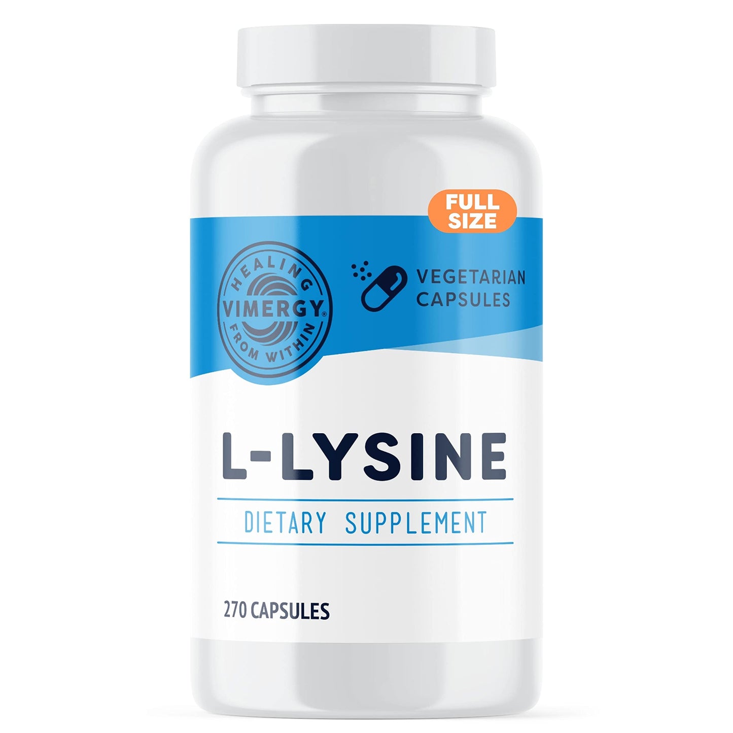 Vimergy L-Lysine - Promotes Healthy Skin, Hair, Nails & Joints* - Supports Healthy Metabolism* - Vegan, Non-GMO & Gluten-Free - 270 Capsules
