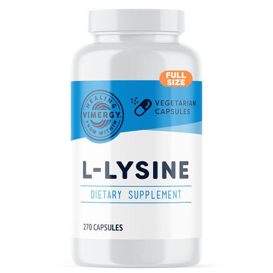 Vimergy L-Lysine - Promotes Healthy Skin, Hair, Nails & Joints* - Supports Healthy Metabolism* - Vegan, Non-GMO & Gluten-Free - 270 Capsules