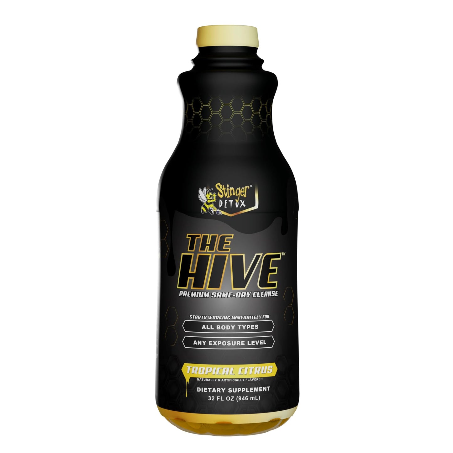Stinger Detox The HIVE Premium Same-Day Cleanse 32 OZ Drink - Tropical Citrus Flavor - 32 Ounces