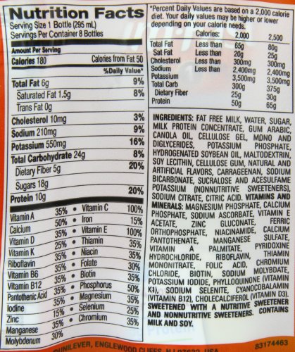 SlimFast Ready to Drink Bottles, French Vanilla Meal Replacement Shake, 10-Ounces, 8 Count