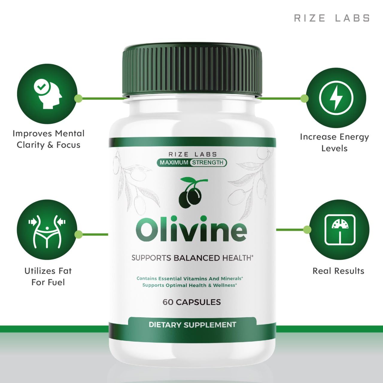 rize labs (Official Olivine Weight Loss Supplement, Superfood Capsules for Total Body Wellness and a Healthy Lifestyle, Pills for Leaner Physique, Oli Vine Reviews, Advanced (60 Capsules)