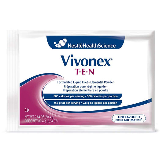 Vivonex T.E.N Elemental Powder 07127400 2.84 oz Box of 10, Unflavored