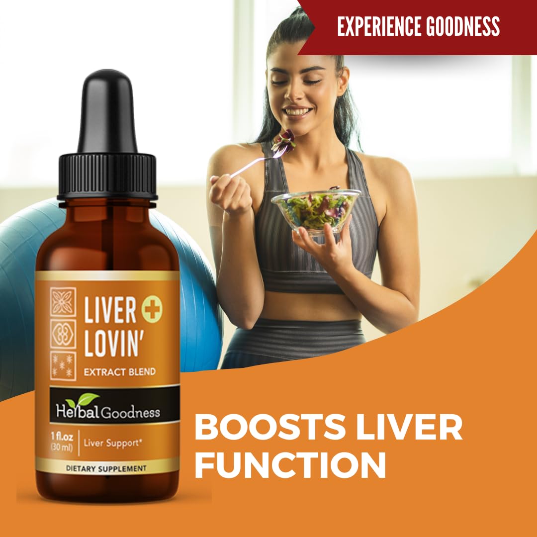 Liver Lovin 1oz - Premium Liver Cleanse Detox Herbal Health Formula - Formulated with Milk Thistle Chanca Piedra & More Organic Herbs, Liver Vitamins Liquid Drops - Limpieza De Higado Graso - 1 Bottle