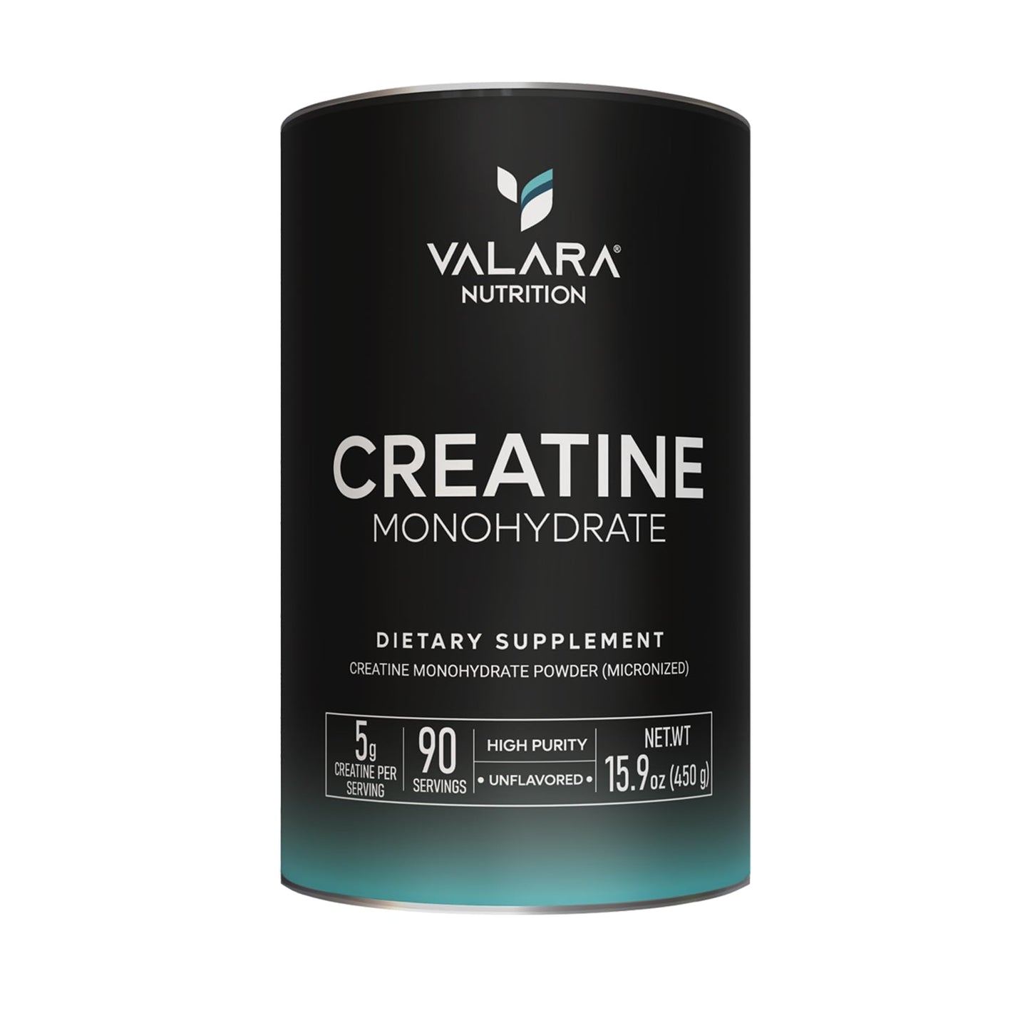 Valara Creatine Monohydrate Micronized Powder 450g, 90 Servings, 5000mg Per Serv (5g) Unflavored, Vegan and Keto Friendly