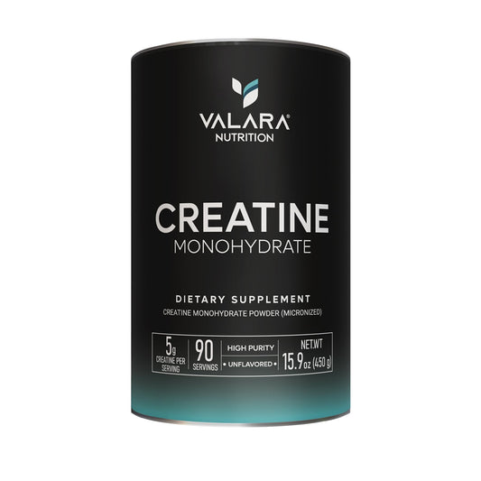 Valara Creatine Monohydrate Micronized Powder 450g, 90 Servings, 5000mg Per Serv (5g) Unflavored, Vegan and Keto Friendly