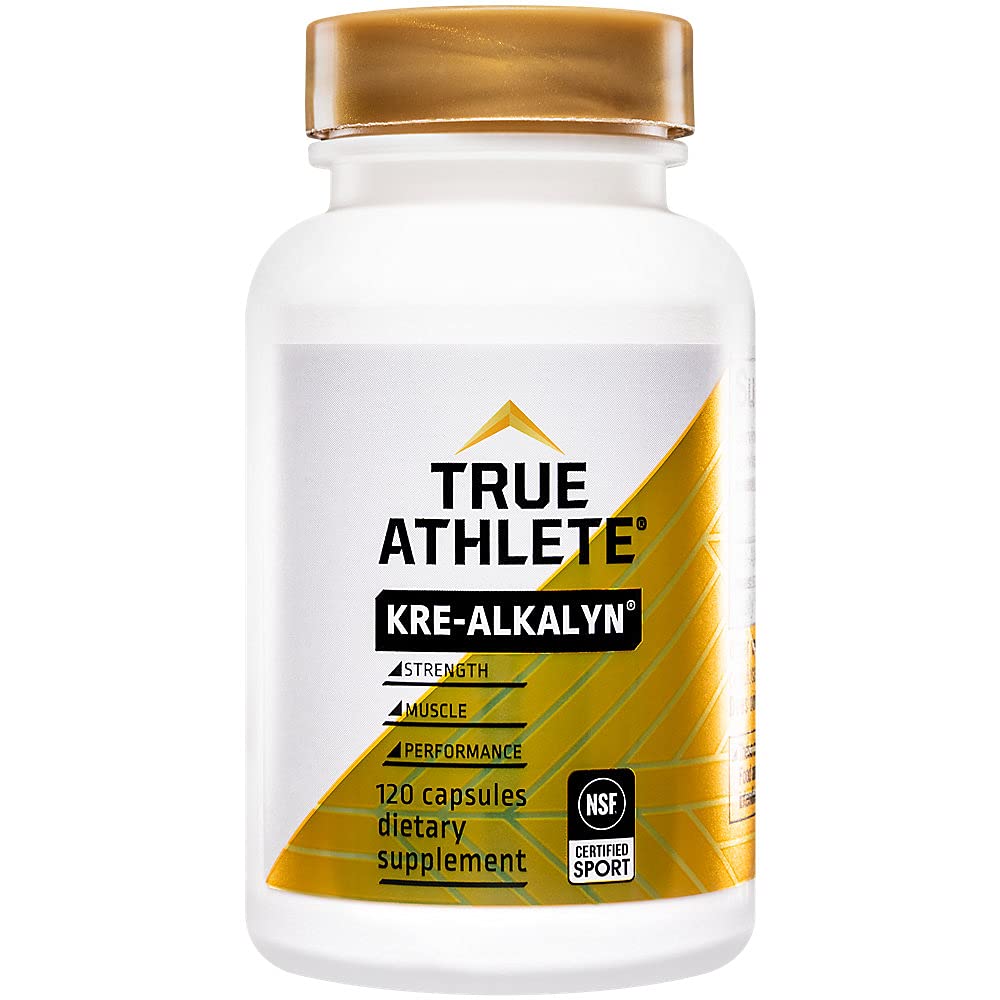 True Athlete Kre Alkalyn 1,500mg - Helps Build Muscle, Gain Strength & Increase Performance, Buffered Creatine for Optimal Absorption - NSF Certified for Sport (120 Capsules)