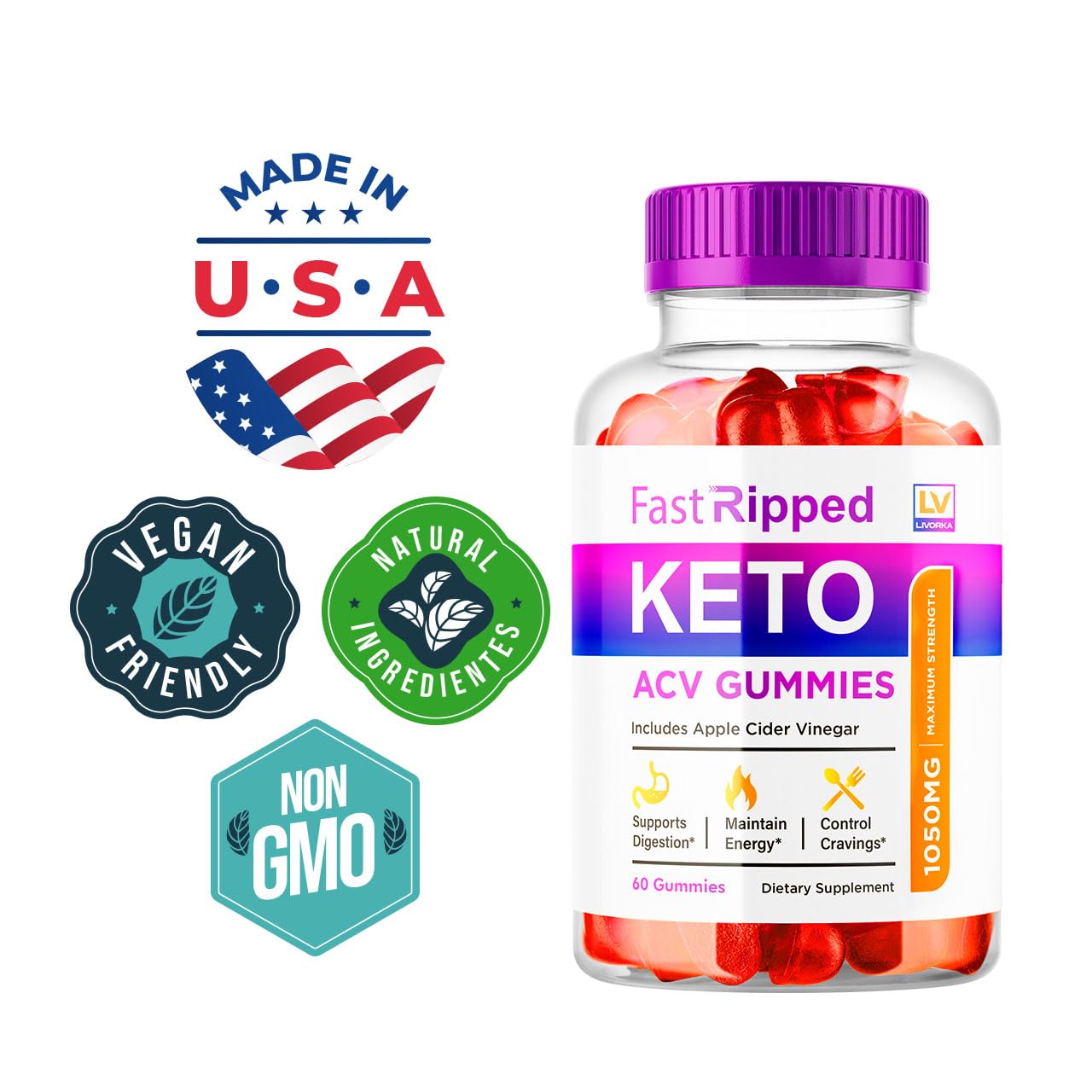 (3 Pack) Fast Ripped Keto ACV Gummies Advanced Weight Loss, Fast Ripped Weight Loss Gummies Keto+ACV, Keto ACV Gummies Ripped, Keto Fast, Ripped Keto, Fast Ripped Keto + ACV Gummies 1050mg, 3 Months