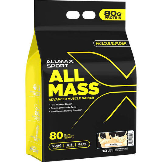 Allmax Nutrition - All Mass Post Workout Gainer, High Calorie, Mass Gainer, Protein Powder, Vanilla - 12 Pound (Pack of 1)