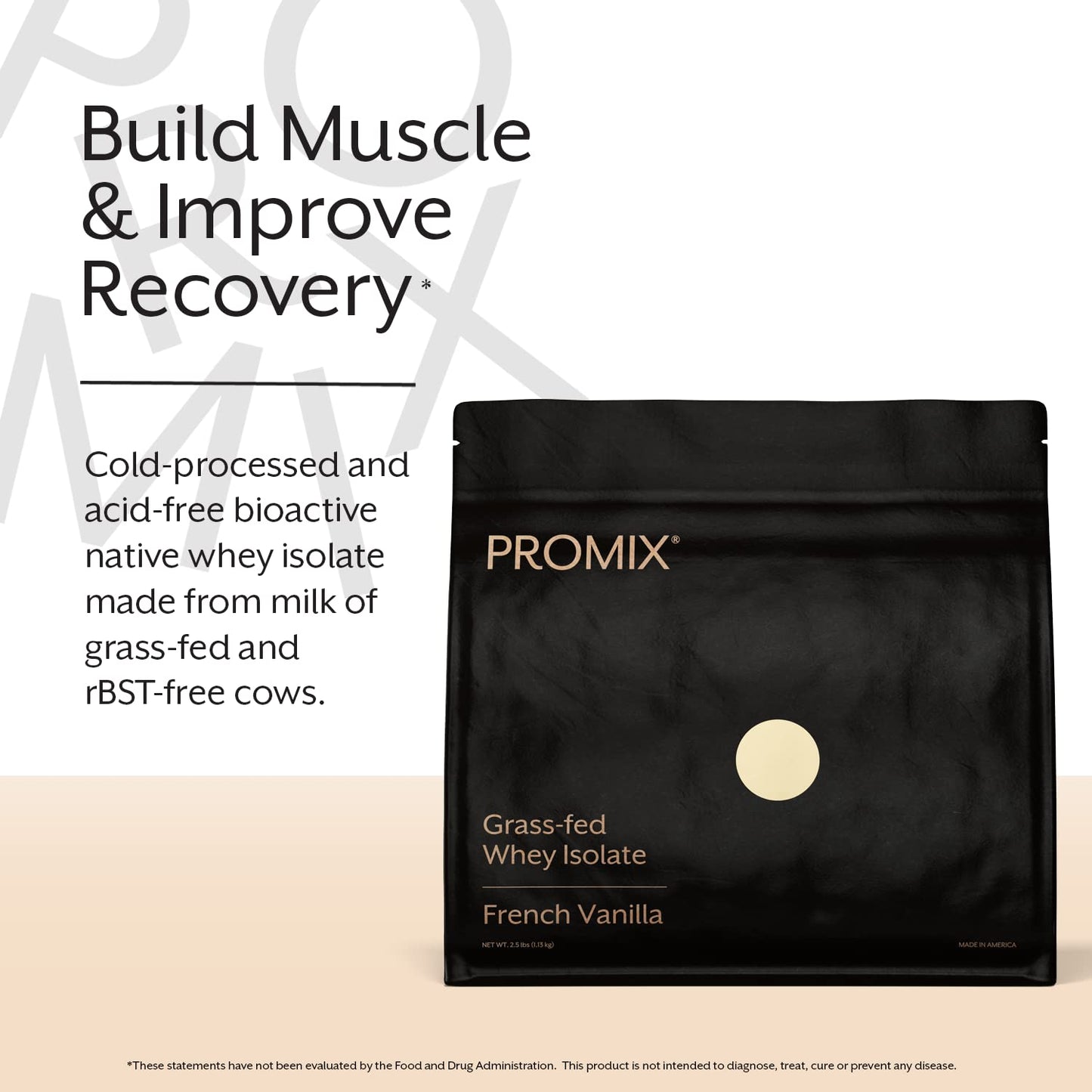 Promix Whey Protein Isolate Powder - Grass-Fed & 100% All Natural - Post Workout Fitness & Nutrition Shakes, Smoothies, Baking & Cooking Recipes - Gluten-Free & Keto-Friendly - Vanilla, 5 Pound