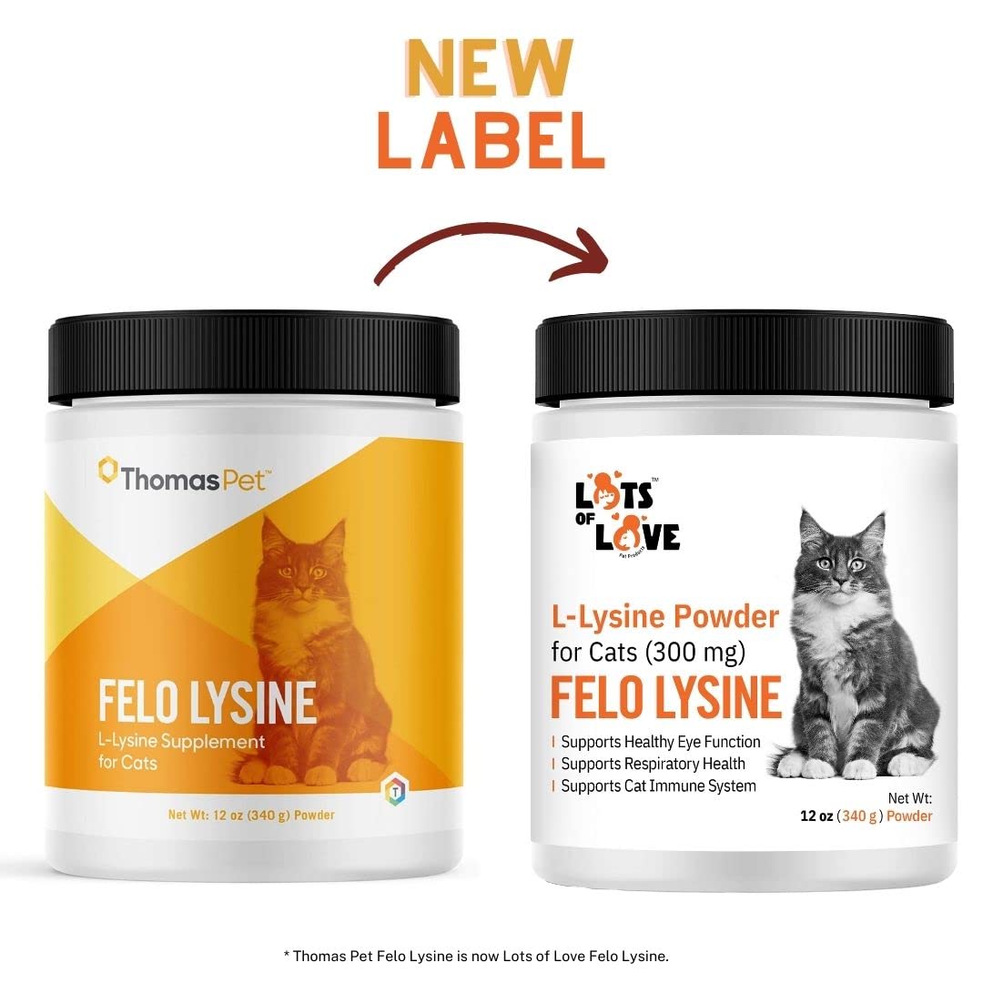 FELO LYSINE - L-Lysine Powder for Cats 300 mg (Thomas Pet Earlier), 12 oz