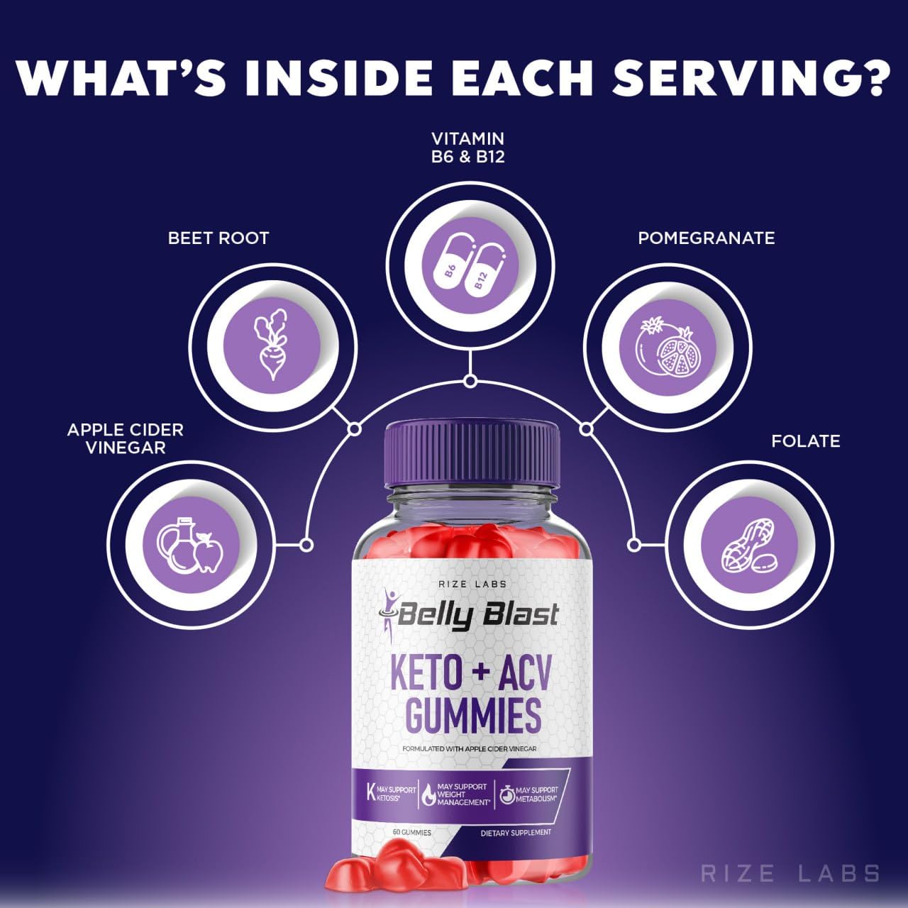 rize labs (Pack of 2 Belly Blast Keto + ACV Gummies, Belly Blaster Weight Loss Gummies, Keto ACV Gummies Reviews, Keto + ACV Gummies Gomitas (120 Gummies)