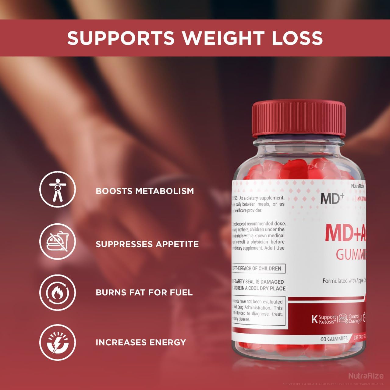 NutraRize MD + ACV Gummies for Advanced Weight Loss, Maximum Strength Supplement, Reviews (60 Gummies)