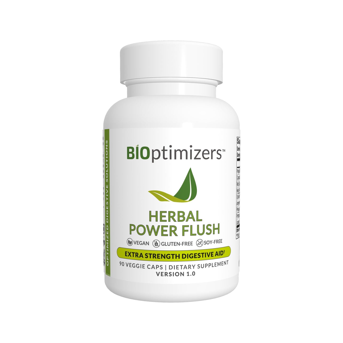 BIOptimizers Herbal Power Flush - Extra Strength Digestive Cleanse - Eliminate Toxins Improve Bowel Digestion - Bloating Discomfort Relief for Adults - 90 Capsules