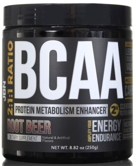 BCAA Powder by JBN. 30 Servings, 2:1:1 Ratio with Cluster Dextrin, Leucine, Isoleucine, Valine. Ignite Protein Synthesis & Muscle Recovery (Rootbeer)