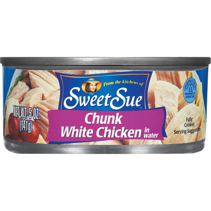 Sweet Sue Chunk White Chicken in Water 5 oz Can Pack of 24  11g Protein per Serving  Gluten Free Keto Friendly  Great for Snack Lunch or Dinner Recipes