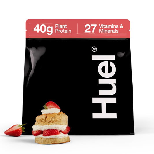 Huel Black Edition | Strawberry Shortcake 40g Vegan Protein Powder | Nutritionally Complete Meal | 27 Vitamins and Minerals, Gluten Free | 17 Servings | Scoop not included to reduce plastic