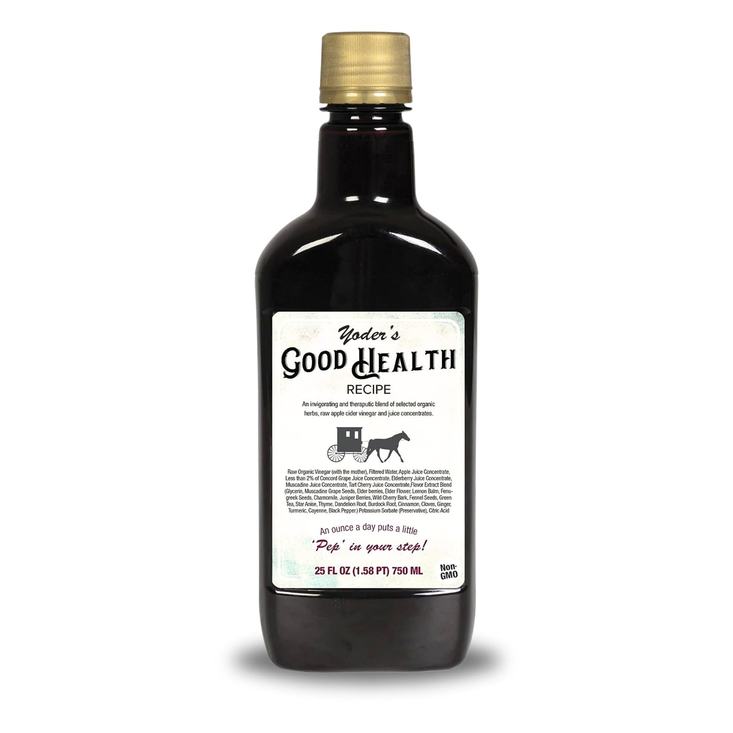 Yoder’s Good Health Recipe Apple Cider Vinegar Liquid Complex, 25 oz, Amish Harvest Herbal Tonic with Elderberry Juice, Organic Wildcrafted Herbs, Raw Detoxifying Antioxidants