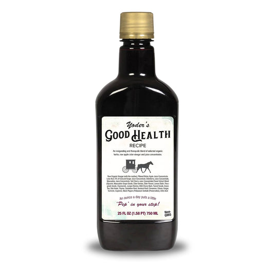 Yoder’s Good Health Recipe Apple Cider Vinegar Liquid Complex, 25 oz, Amish Harvest Herbal Tonic with Elderberry Juice, Organic Wildcrafted Herbs, Raw Detoxifying Antioxidants