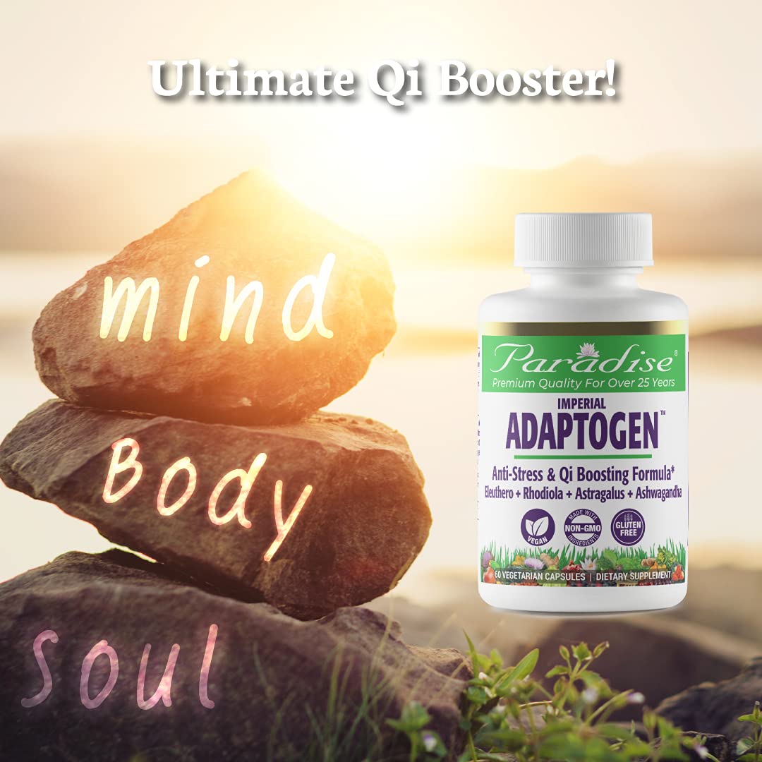 Paradise Herbs, Imperial Adaptogens, with Ashwagandha, Astragalus, Rhodiola, Proprietary Adaptogen Blend for Stress Support, Focus & Energy, 60