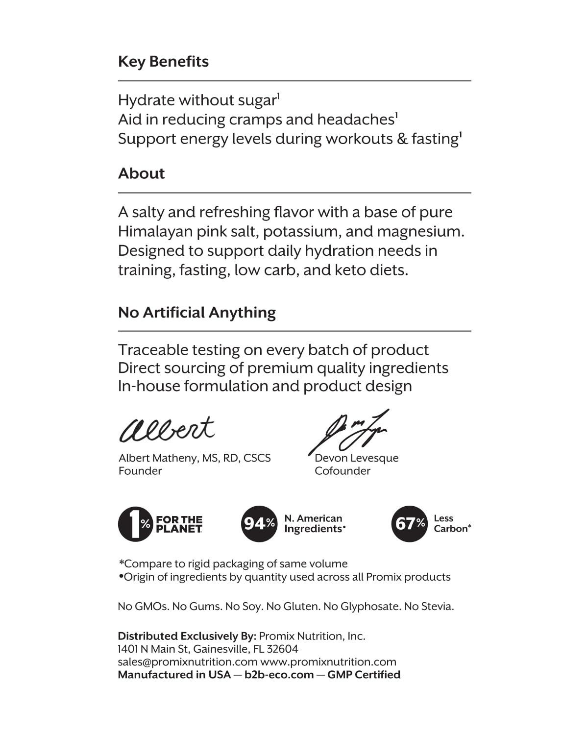 Promix Electrolytes Powder Hydration Packets | Himalayan Pink Salt, Magnesium, Potassium, Vitamin C | Salted Watermelon, Lightly Sweetened - 30 Count