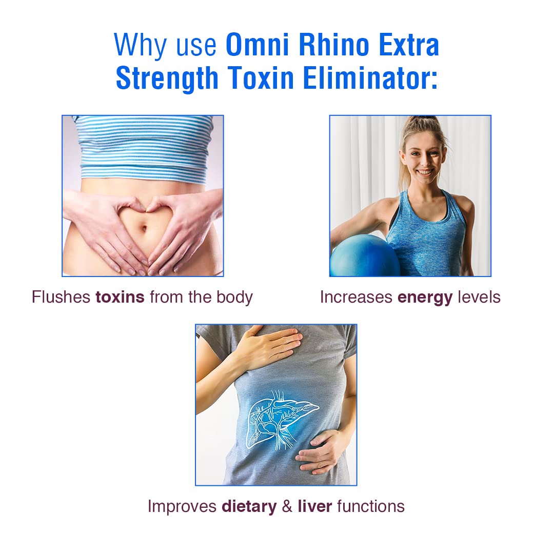 Wellgenix Omni Rhino - Extra Strength Toxin Eliminator - Same Day Detox Drink - Fruit Punch 8 fl oz (2 Pack)