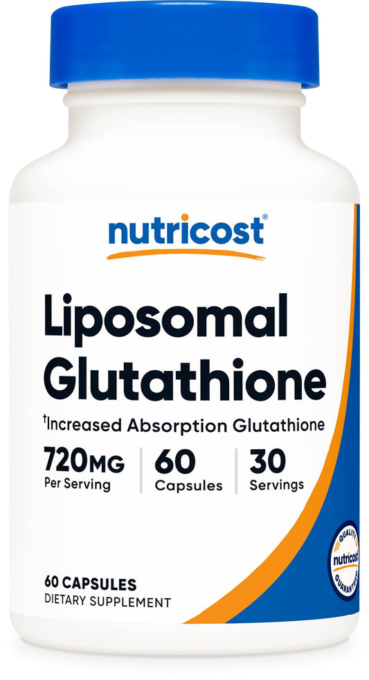 Nutricost Liposomal Glutathione Supplement 60 Capsules, 720 mg Per Serving - Vegan, GMO-Free, 30 Servings