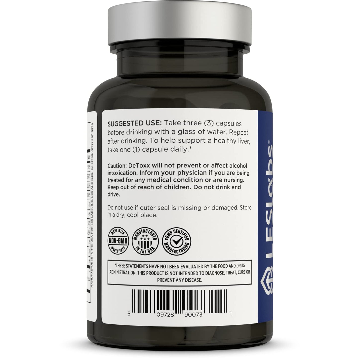 LES Labs DeToxx - Better Mornings & Recovery, Liver Support, Electrolyte Replenishment & Glutathione Support - Prickly Pear, Milk Thistle & NAC - Non-GMO Supplement - 60 Capsules